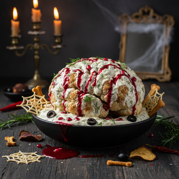 Spooky Cauliflower Brain Dip recipe