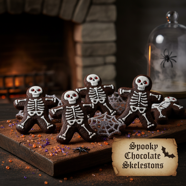 Spooky Chocolate Skeleton Cookies recipe