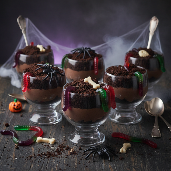 Spooky Chocolate Worm Cups recipe