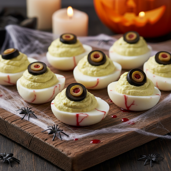 Spooky Deviled Egg Eyeballs recipe