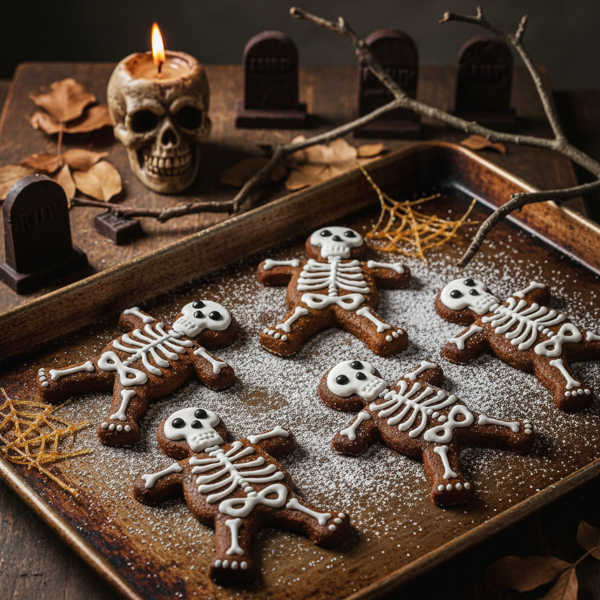 Spooky Gingerbread Skeleton Cookies recipe