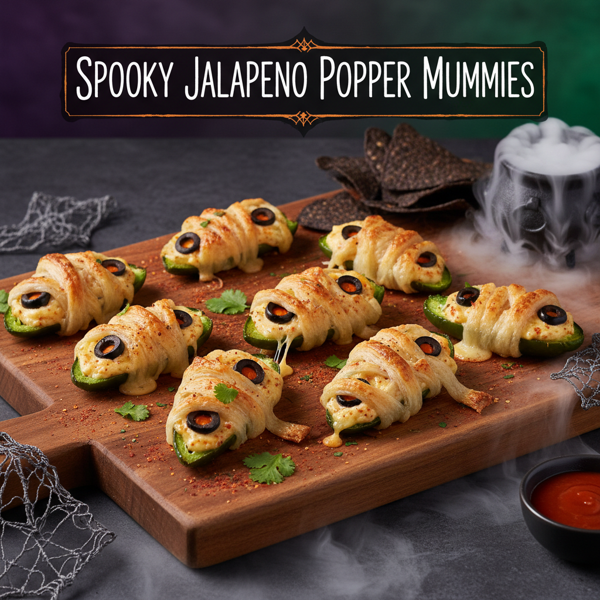 Spooky Jalapeno Popper Mummies recipe