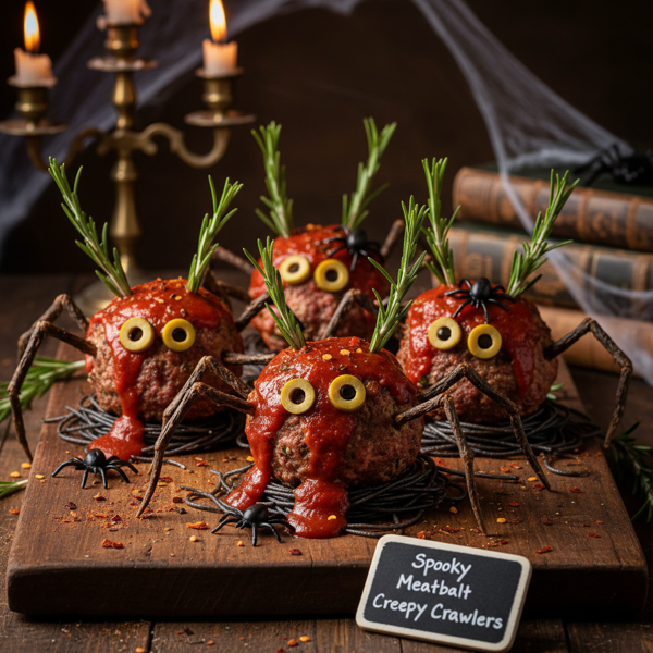 Spooky Meatball Creepy Crawlers recipe