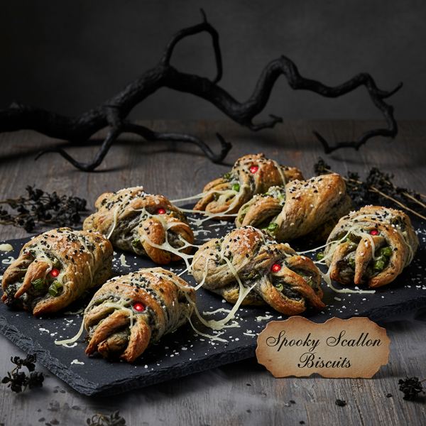 Spooky Scallion Biscuits recipe