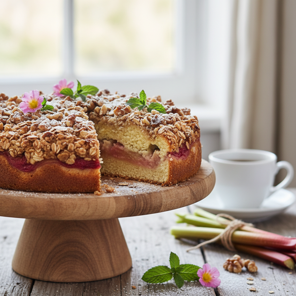 Spring Rhubarb Delight Coffee Cake recipe