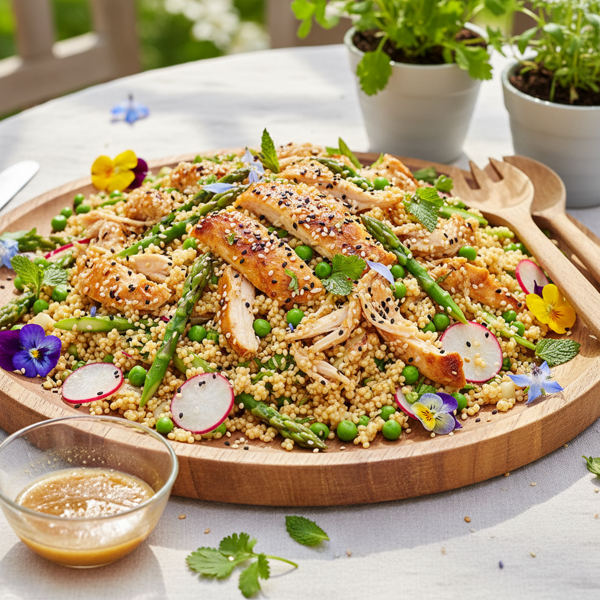 Spring Sesame Chicken Couscous Salad recipe