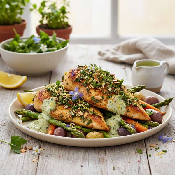 Springtime Almond Herb Chicken Delight recipe
