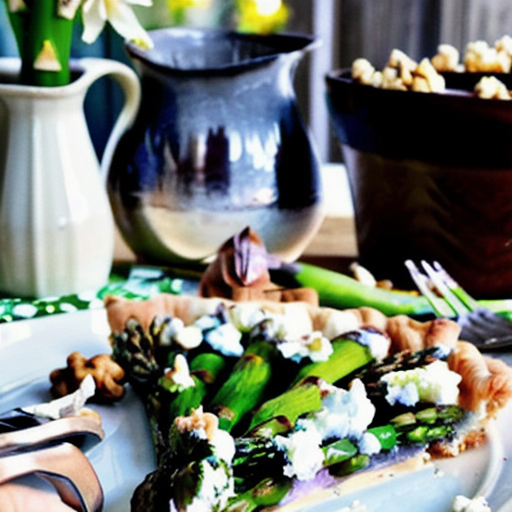 Springtime Asparagus Tart with Goat Cheese and Walnuts recipe