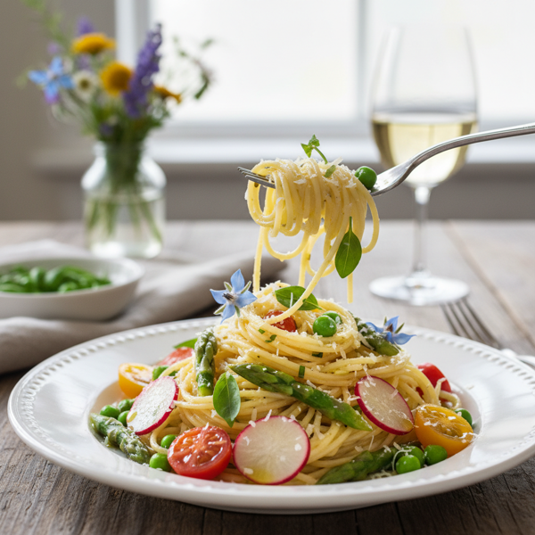 Springtime Italian Angel Hair Medley recipe