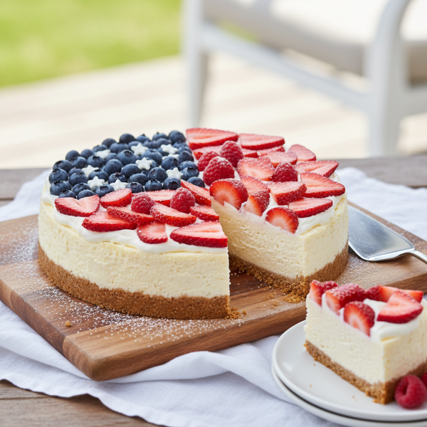 Stars & Stripes Berry Cheesecake recipe