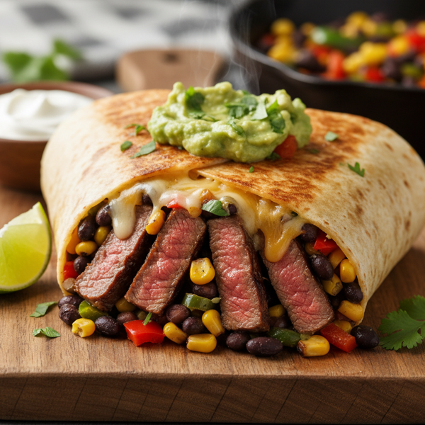 Steak & Bean Fiesta Burritos recipe