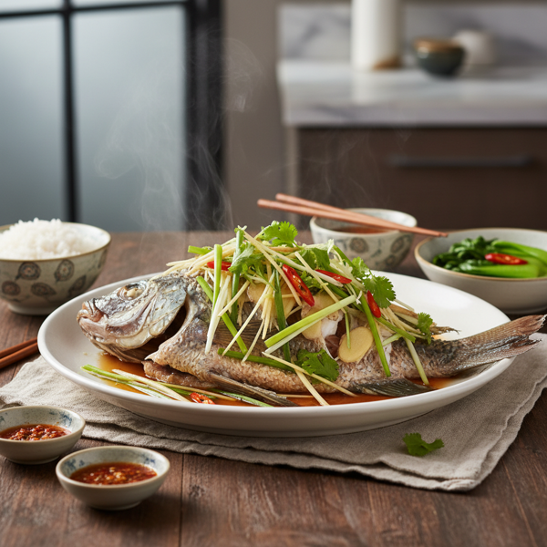 Steamed Tilapia with Asian Flavors recipe
