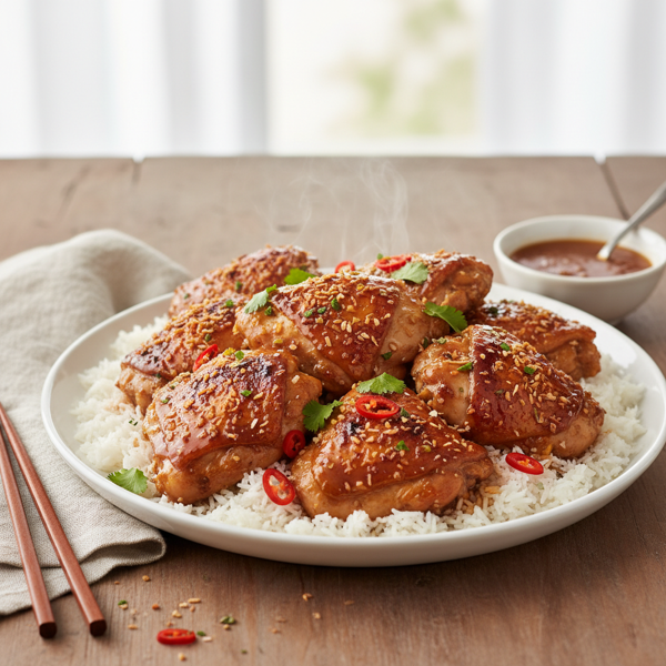 Sticky Coconut Glazed Chicken Thighs recipe