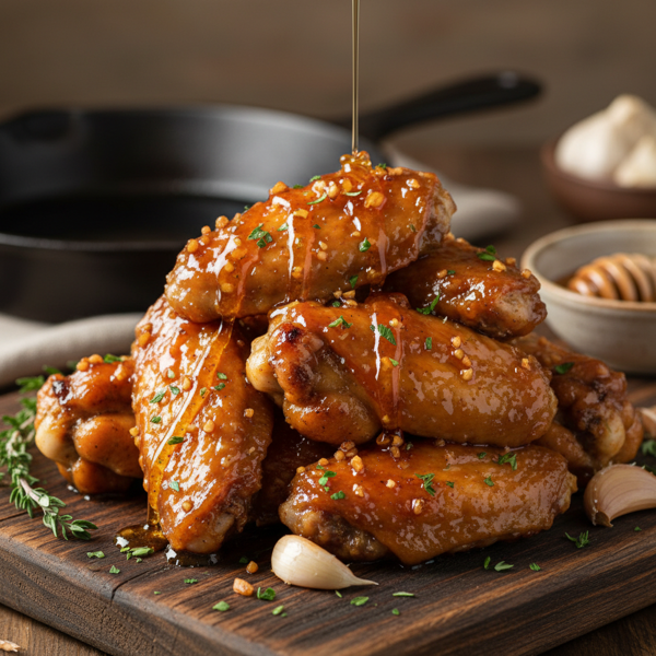 Sticky Honey-Garlic Caramelized Chicken Wings recipe