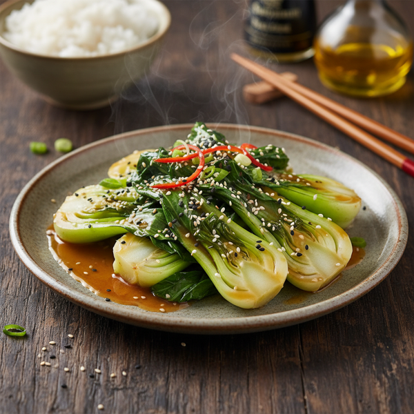 Stir-Fried Bok Choy with Sesame Glaze recipe