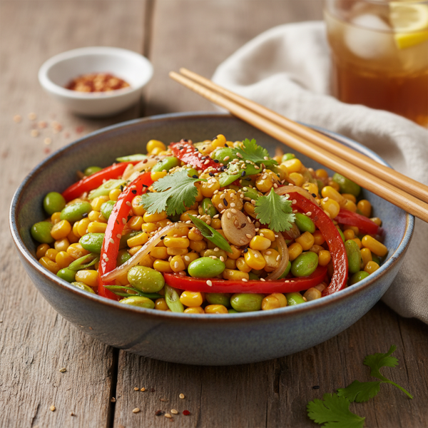 Stir-Fried Corn & Edamame Delight recipe