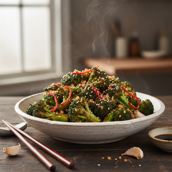 Stir-Fried Garlic Broccoli with Soy Glaze recipe
