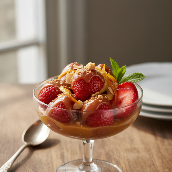 Strawberries in Citrus Butterscotch Elegance recipe