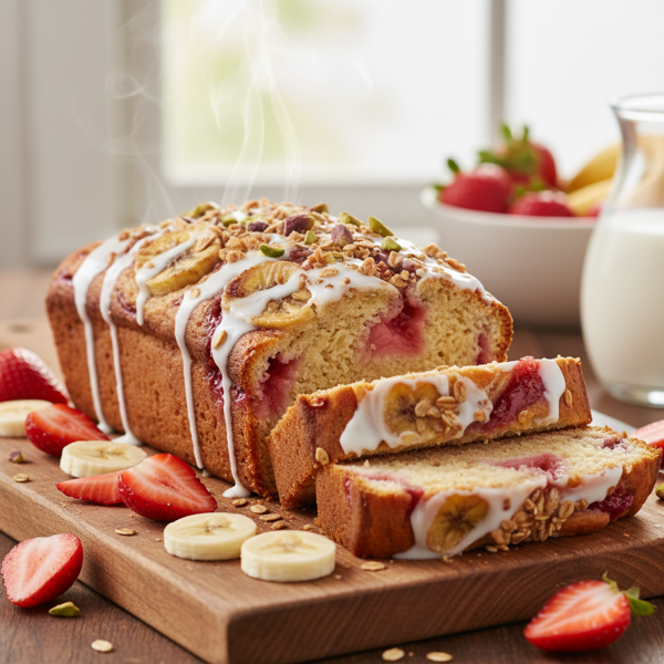 Strawberry Banana Greek Yogurt Bread recipe