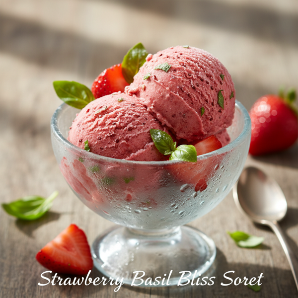 Strawberry Basil Bliss Sorbet recipe