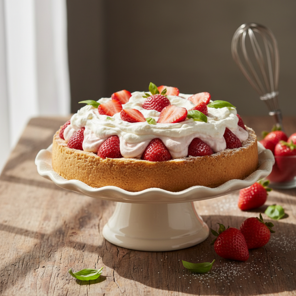 Strawberry Basil Dream Cream Pie recipe
