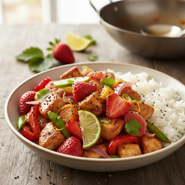 Strawberry Citrus Chicken Stir-Fry recipe