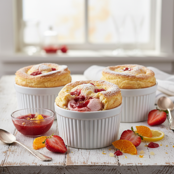 Strawberry Citrus Ice Cream Soufflé recipe