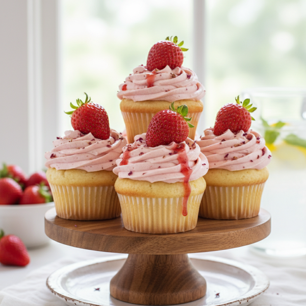 Strawberry Cream Delight Cupcakes recipe