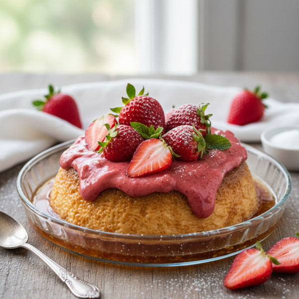 Strawberry Cream Flan Delight recipe