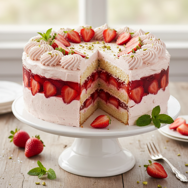 Strawberry Delight Jello Cake recipe