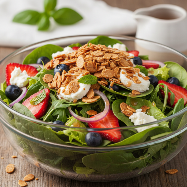 Strawberry Delight Salad with Sweet Almond Crunch recipe