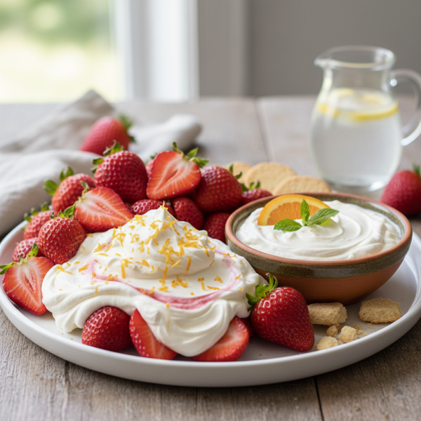 Strawberry Delight with Creamy Citrus Dip recipe