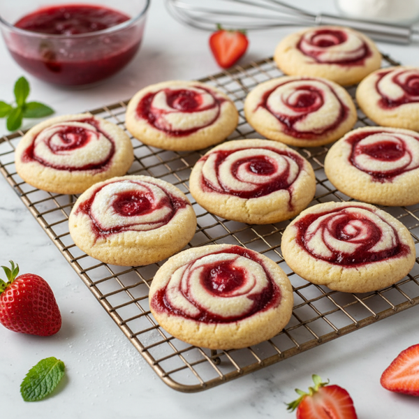 Strawberry Swirl Cream Cheese Cookies recipe