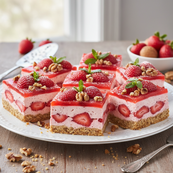 Strawberry Walnut Icebox Delight recipe