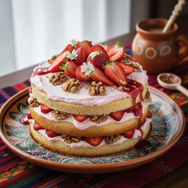 Strawberry Walnut Oaxacan Celebration Cake recipe