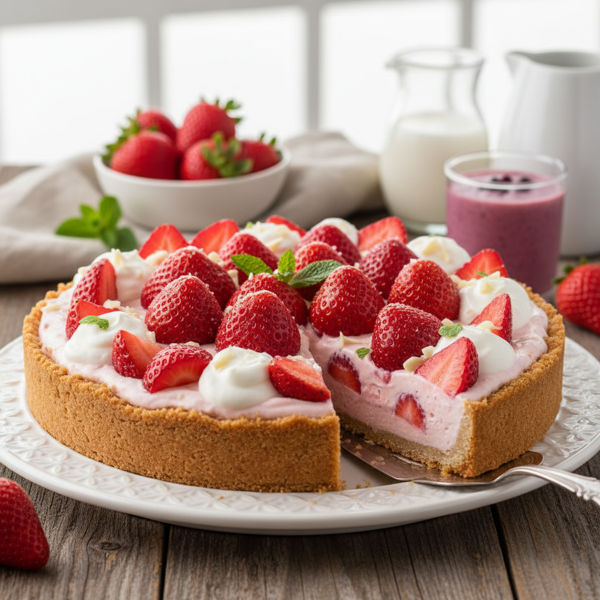 Strawberry Yogurt Delight Pie recipe