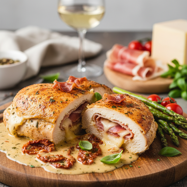 Stuffed Chicken Breasts with Prosciutto and Muenster recipe