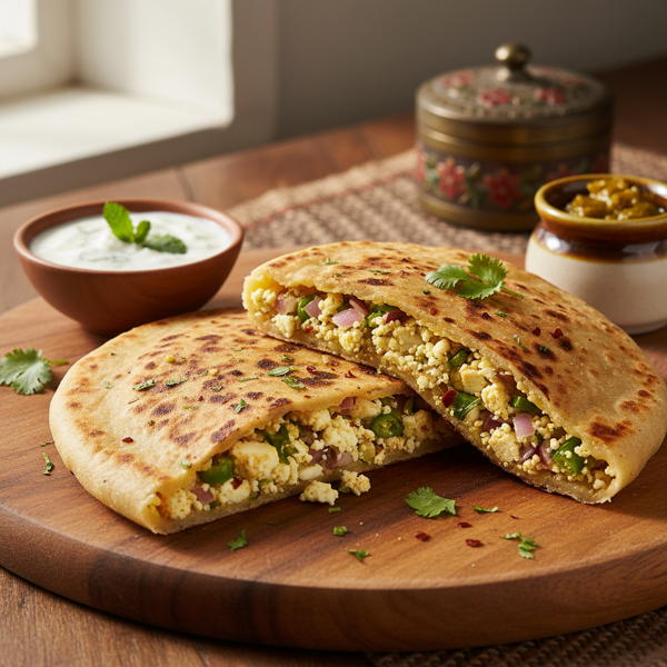 Stuffed Paneer Paratha Delight recipe