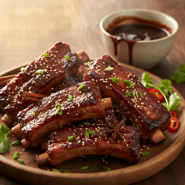 Succulent Spiced Pork Spareribs with Hoisin Glaze recipe