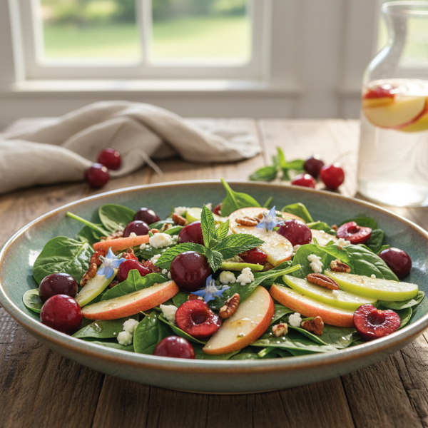 Suffolk Cherry Apple Spinach Salad recipe