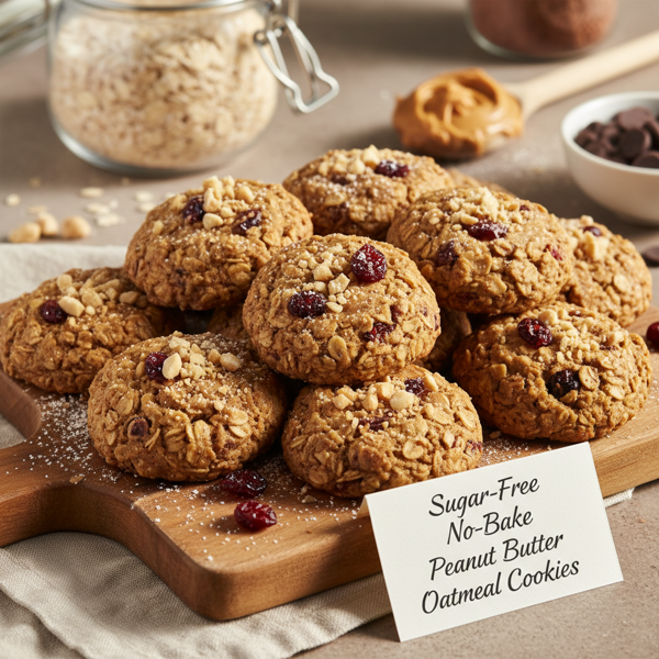 Sugar-Free No-Bake Peanut Butter Oatmeal Cookies recipe