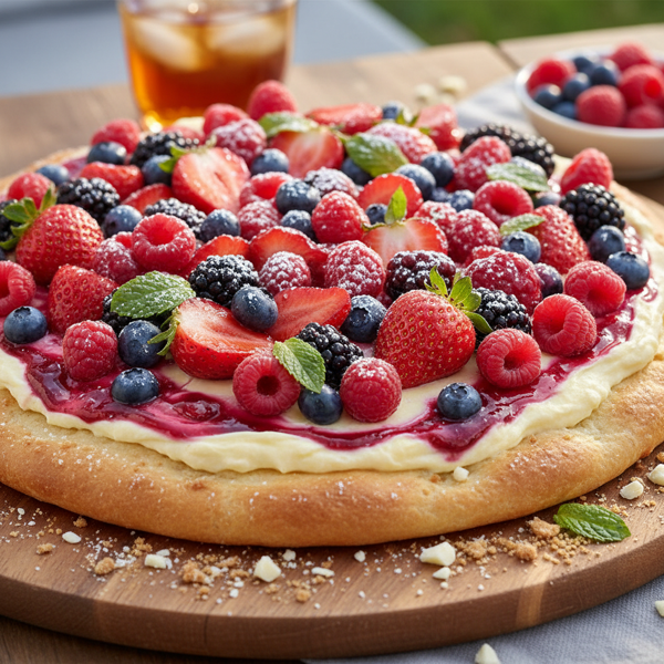 Summer Berry Cheesecake Delight Pizza recipe