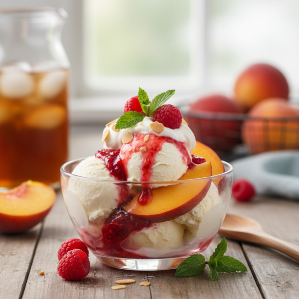 Summer Delight Peach Melba Ice Cream recipe