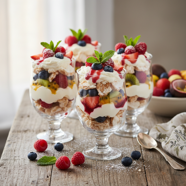 Summer Fruit Pavlova Parfaits recipe