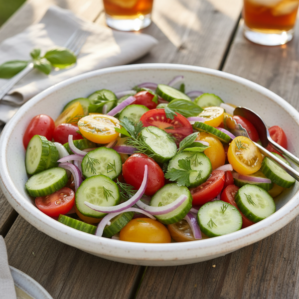 Summer Harvest Cucumber, Tomato, and Onion Medley recipe