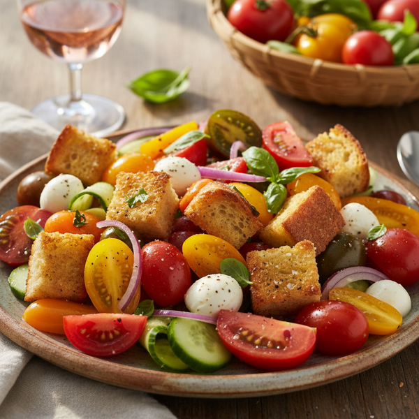 Summer Heirloom Tomato Panzanella Delight recipe