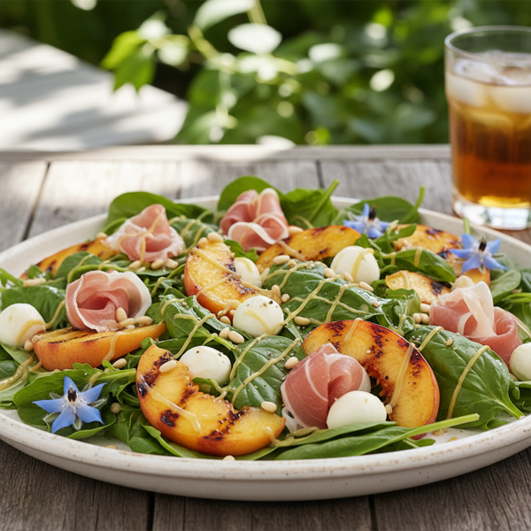 Summer Peach & Prosciutto Delight Salad recipe