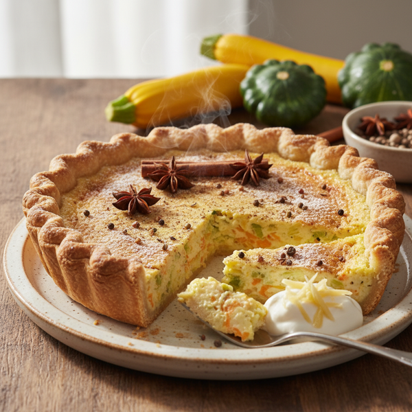 Summer Squash Spiced Custard Pie recipe