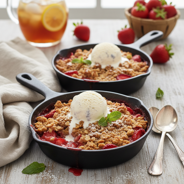 Summer Strawberry Oat Crisps for Two recipe