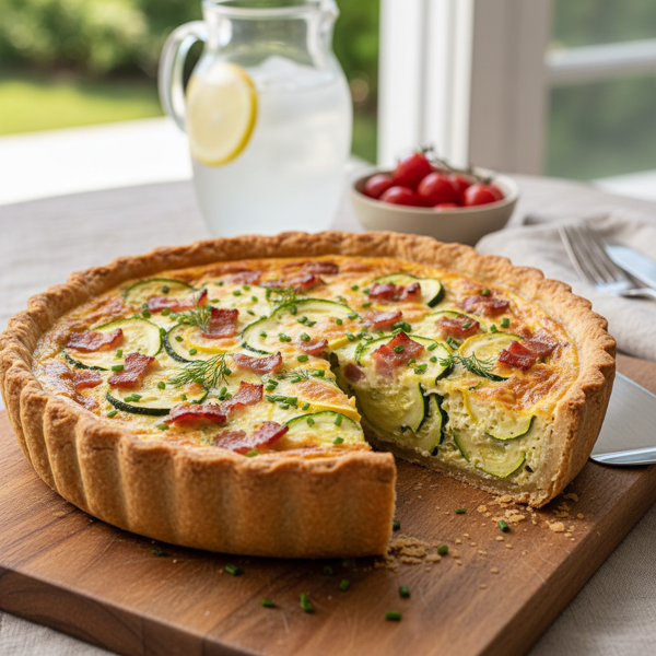 Summer Zucchini and Bacon Quiche with Gruyere recipe